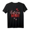 Katzenmama T-Shirt mit Pfote und Herz – Perfektes Geschenk für Katzenliebhaberinnen, Mütter & Katzenfans