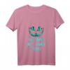 Damen Lustiges Katzen T-Shirt mit V-Ausschnitt - We are all mad here Grinsekatze für Halloween, Weihnachten & Geburtstage