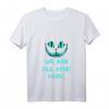 Damen Lustiges Katzen T-Shirt mit V-Ausschnitt - We are all mad here Grinsekatze für Halloween, Weihnachten & Geburtstage
