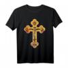 Griechisch Orthodoxes Jesus Christus Kreuz Ikonen T-Shirt - Religiöse Kleidung für Christen, byzantinische Kunst, Ikonen-Design