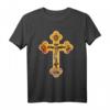 Griechisch Orthodoxes Jesus Christus Kreuz Ikonen T-Shirt - Religiöse Kleidung für Christen, byzantinische Kunst, Ikonen-Design