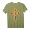 Griechisch Orthodoxes Jesus Christus Kreuz Ikonen T-Shirt - Religiöse Kleidung für Christen, byzantinische Kunst, Ikonen-Design