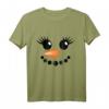 Lustiges Schneemann Gesicht T-Shirt mit Wimpern - Perfekt für Winterurlaub, Skiausflug & als Kinderkostüm