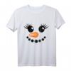 Lustiges Schneemann Gesicht T-Shirt mit Wimpern - Perfekt für Winterurlaub, Skiausflug & als Kinderkostüm