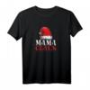 Damen Weihnachten Familie Weihnachtsoutfit Mama Claus T-Shirt mit Weihnachtsmann Mütze – Witziges Weihnachtsgeschenk für Mutter oder Ehefrau