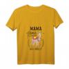Mama Lama braucht kein Drama Alpaka T-Shirt mit V-Ausschnitt - Lustiges Geschenk für Mütter, Oma, Tante zum Muttertag, Geburtstag & Valentinstag