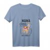 Mama Lama braucht kein Drama Alpaka T-Shirt mit V-Ausschnitt - Lustiges Geschenk für Mütter, Oma, Tante zum Muttertag, Geburtstag & Valentinstag