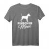 Pinscher Mama T-Shirt für Hundemütter - Klassisch geschnitten, doppelt genähter Saum, ideales Geschenk für Hundeliebhaberinnen