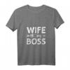 Damen Wife Mom Boss T-Shirt mit V-Ausschnitt – Perfektes Muttertagsgeschenk für Stolze Mütter & werdende Mamas