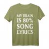 My Brain Is 80% Song Lyrics - Lustiges Musik Geschenk für Musiker & Musikliebhaber zu Weihnachten, Geburtstag & Halloween