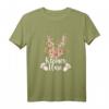 Kleiner Hase Osterhase florales Leo Outfit Damen T-Shirt – Lustiges Partnerlook für Ostern und perfekte Oster Geschenke für Frauen