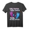 Mama Papa Babyfüße Wunschkind Familie T-Shirt – Süßes Schwangerschafts- und Babyshirt für Mütter, Väter & Familie als Geschenkidee
