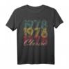Vintage 44. Geburtstag T-Shirt 'Born 1978' im Retro-Stil - Lustiges Geschenk für Mutter, Vater, Damen & Herren