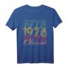 Vintage 44. Geburtstag T-Shirt 'Born 1978' im Retro-Stil - Lustiges Geschenk für Mutter, Vater, Damen & Herren