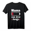 Mama von drei Jungs T-Shirt mit leerer Batterie – Perfektes Geschenk für Mama, Muttertag, Geburtstag & Weihnachten