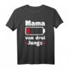 Mama von drei Jungs T-Shirt mit leerer Batterie – Perfektes Geschenk für Mama, Muttertag, Geburtstag & Weihnachten