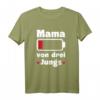 Mama von drei Jungs T-Shirt mit leerer Batterie – Perfektes Geschenk für Mama, Muttertag, Geburtstag & Weihnachten