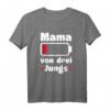 Mama von drei Jungs T-Shirt mit leerer Batterie – Perfektes Geschenk für Mama, Muttertag, Geburtstag & Weihnachten