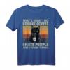 Das mache ich Ich trinke Kaffee Ich hasse Leute Black Cat T-Shirt – Lustiges Geschenk für Katzen- und Kaffeeliebhaber zu Geburtstag, Weihnachten, Vatertag und Muttertag