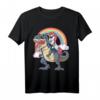 Einhorn reiten Dinosaurier T Rex T-Shirt – Lustiges Fantasy Graphic Tee für Kinder, Teenager & Erwachsene – Perfektes Geschenk für Einhorn- und Dinosaurier-Fans