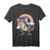 Einhorn reiten Dinosaurier T Rex T-Shirt – Lustiges Fantasy Graphic Tee für Kinder, Teenager & Erwachsene – Perfektes Geschenk für Einhorn- und Dinosaurier-Fans
