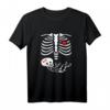 Damen Schwangere Mutter Halloween Shirt mit Baby Skelett - Lustiges Schwangerschafts-Halloween-T-Shirt für Partys und Geschenke
