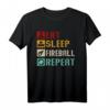 Eat Sleep Fireball Repeat - Lustiges Retro Feuerball-Liebhaber T-Shirt als Geschenk für Männer und Frauen zu Geburtstag, Weihnachten, Vatertag & mehr