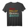 Eat Sleep Fireball Repeat - Lustiges Retro Feuerball-Liebhaber T-Shirt als Geschenk für Männer und Frauen zu Geburtstag, Weihnachten, Vatertag & mehr