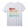 Eat Sleep Fireball Repeat - Lustiges Retro Feuerball-Liebhaber T-Shirt als Geschenk für Männer und Frauen zu Geburtstag, Weihnachten, Vatertag & mehr