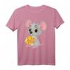 Niedliches Maus T-Shirt mit Käse-Motiv – Perfekt für Kinder, Großeltern und Tierliebhaber jeden Alters