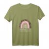 Damen Mama T-Shirt mit Regenbogen und Leopard - Spanisch inspiriertes V-Ausschnitt Shirt für Mütter