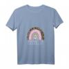 Damen Mama T-Shirt mit Regenbogen und Leopard - Spanisch inspiriertes V-Ausschnitt Shirt für Mütter