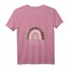 Damen Mama T-Shirt mit Regenbogen und Leopard - Spanisch inspiriertes V-Ausschnitt Shirt für Mütter