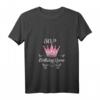 Lustiges Damen T-Shirt zum 80. Geburtstag mit Prinzessinnenkrone - Perfekt für Frauen, Mütter und Omas, rosa V-Ausschnitt