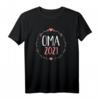 Oma 2021 T-Shirt mit Blumen – Klassisches Geschenk für Großmütter, Oma, Omis & Großmamas, ideal für Familienfeiern & Babyankündigungen