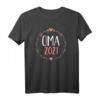 Oma 2021 T-Shirt mit Blumen – Klassisches Geschenk für Großmütter, Oma, Omis & Großmamas, ideal für Familienfeiern & Babyankündigungen