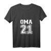 Damen Oma 2021 T-Shirt mit V-Ausschnitt – Klassisches Geschenk für Großmütter, perfekt für Familienfeiern & Baby-News