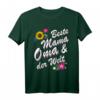 Muttertag & Oma Geschenk T-Shirt – Beste Mama & Oma mit Blumen, Spruch und Sonnenblume für Geburtstage, Weihnachten & besondere Anlässe
