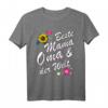 Muttertag & Oma Geschenk T-Shirt – Beste Mama & Oma mit Blumen, Spruch und Sonnenblume für Geburtstage, Weihnachten & besondere Anlässe