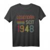 75. Geburtstag Legendär Seit 1948 Geschenk T-Shirt - Retro Geschenkidee für Oma, Opa, Mann und Frau zum Jubiläum