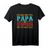 Zwei Titel Papa und Stiefpapa Rocke sie beide Vintage T-Shirt – Originelles Vatertagsgeschenk für Stiefväter & Bonusväter