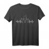 Papa von zwei Mädchen Herzschlag Retro T-Shirt – Persönliches Geschenk für Väter mit 2 Töchtern