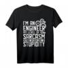 I'm An Engineer My Level Of Sarcasm T-Shirt – Lustiges Vatertagsgeschenk für Ingenieure im Ruhestand & mit Abschluss