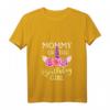 Damen Einhorn Mommy Of The Birthday Girl Familien T-Shirt mit V-Ausschnitt – Passendes Outfit für Geburtstagsfeiern & Familienfeste