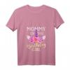 Damen Einhorn Mommy Of The Birthday Girl Familien T-Shirt mit V-Ausschnitt – Passendes Outfit für Geburtstagsfeiern & Familienfeste