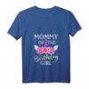 Damen Einhorn Mommy Of The Birthday Girl Familien T-Shirt mit V-Ausschnitt – Passendes Outfit für Geburtstagsfeiern & Familienfeste