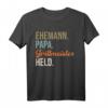 Herren Ehemann Papa Grillmeister Held T-Shirt – Lustiges Outdoor Geschenk für Männer