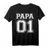 Papa 01 Vater Sohn Partnerlook Geschenk T-Shirt - Perfektes Familien Matching Outfit für Geburtstag, Vatertag & Weihnachten