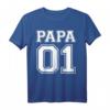 Papa 01 Vater Sohn Partnerlook Geschenk T-Shirt - Perfektes Familien Matching Outfit für Geburtstag, Vatertag & Weihnachten