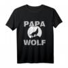 Herren Papa Wolf Lustig Vater Papi Vatertag Geschenk-Idee T-Shirt – Humorvolles Tiermotiv für Papa, Ehemann & Vater zum Vatertag
